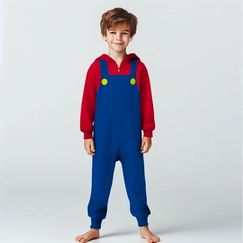 Super Mario Kids Pajamas - Boys One Piece Costume - Size M(8)